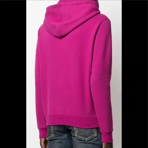 Saint Laurent Logo-Print Mens Purple Hoodie Sz L - Picture 3 of 9